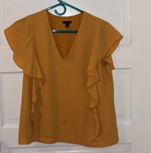 Ann Taylor Mustard Blouse (S) nwot